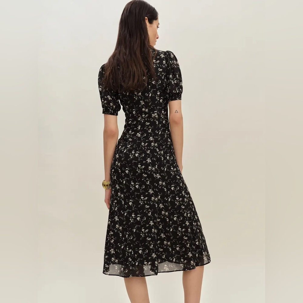 Reformation Black Floral Midi Dress - Picture 4 of 4